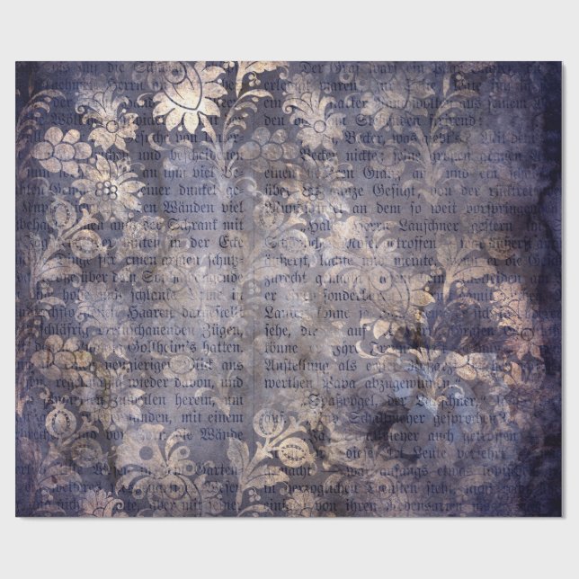 Papel De Presente Gótico Grunge Índigo (Aberto)