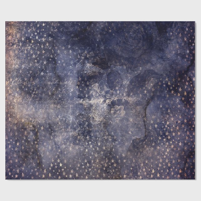 Papel De Presente Gótico Grunge Índigo (Aberto)