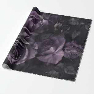 Papel De Presente Gótico Lavanda Roxo Rosa Floral
