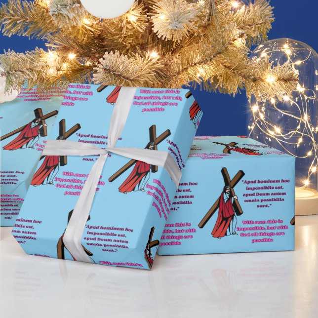 Papel De Presente Grace in the Manger baby blue (Feriados)