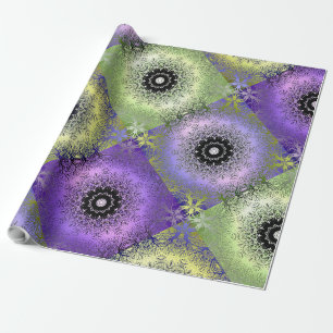 Papel De Presente Gradiente abstrato verde roxo sem costura violeta