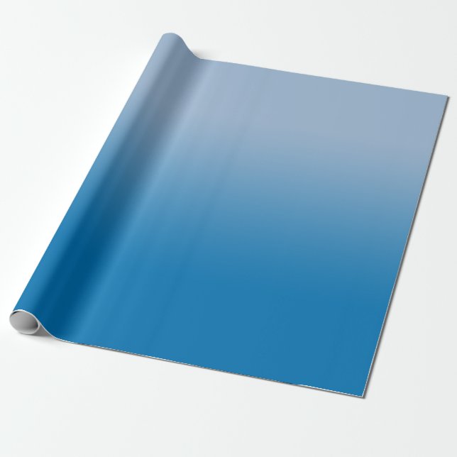 Papel De Presente Gradiente azul claro a azul escuro mínimo (Desenrolado)
