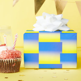 Papel De Presente Gradiente Azul e Amarelo Geométrico Ucrânia Inspir