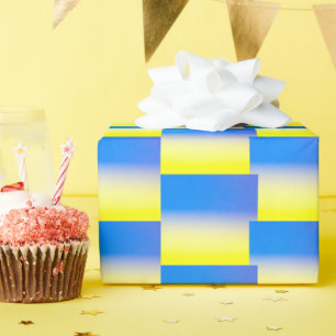 Papel De Presente Gradiente Azul e Amarelo Geométrico Ucrânia Inspir