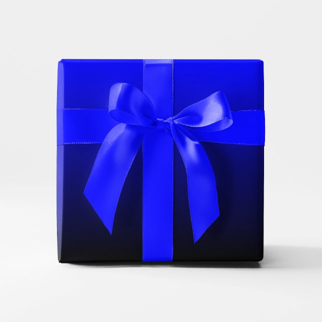 Papel De Presente Gradiente Azul e Preto (Black and Blue Gradient Wrapping Paper)
