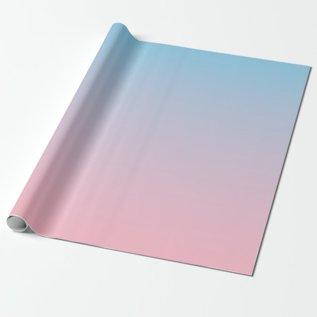 Papel De Presente Gradiente azul e rosa (Desenrolado)