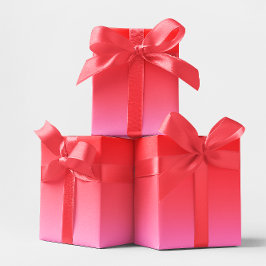 Papel De Presente Gradiente de São Valentim Rosa e Vermelho