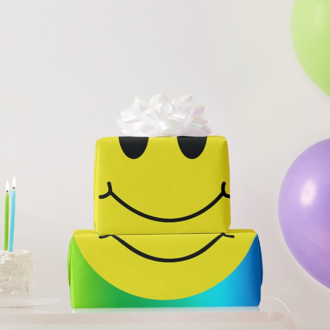 Papel De Presente Gradiente de Sorriso Clássico de Visão (Presentes para festas)