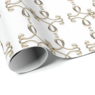 Papel De Presente Gradiente Dourado Neoclássico Design Ornamental It