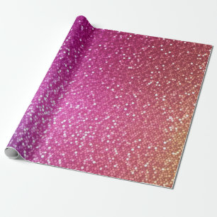 Papel De Presente Gradiente Hexagonal Glitter Arco-Íris