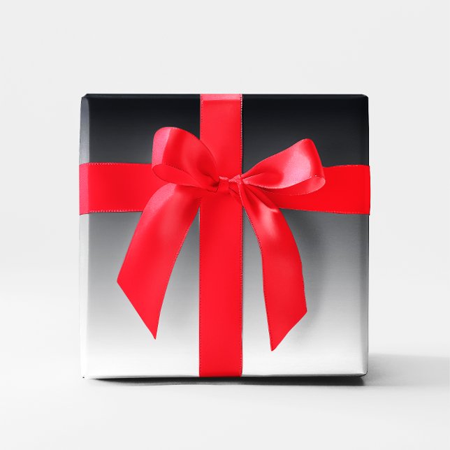 Papel De Presente Gradiente Preto (Black Grey White Ombre)