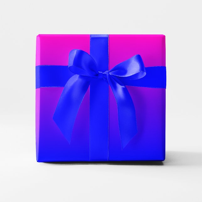 Papel De Presente Gradiente Rosa para Azul (Pink to Blue Gradient Wrapping Paper)