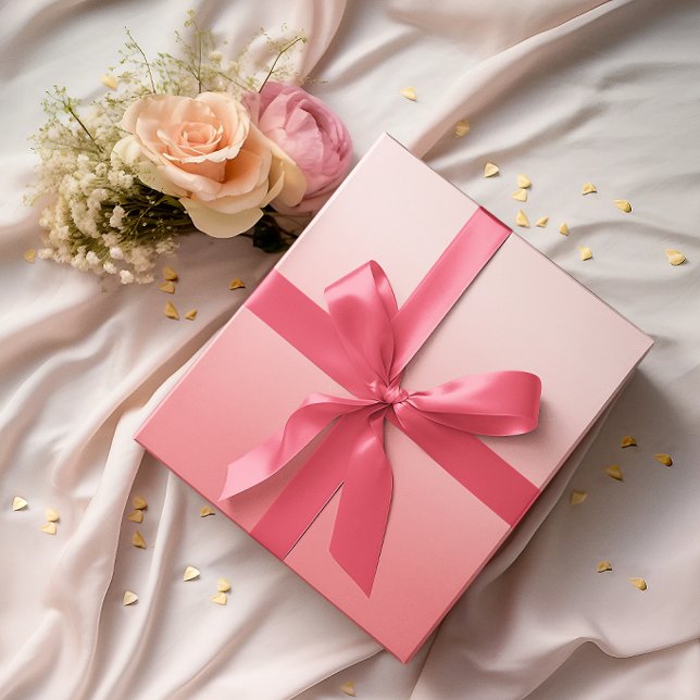 Papel De Presente Gradiente Rosa Tulipa Minimalista Moderna (Modern Minimalist Tulip Pink Gradient Wrapping Paper)