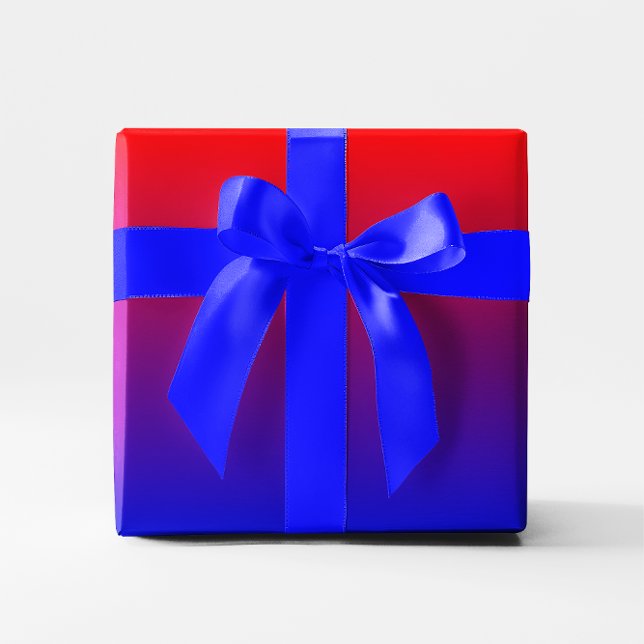 Papel De Presente Gradiente vermelho azul (Blue Red Gradient Wrapping Paper)