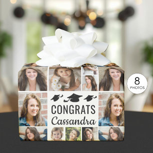 Papel De Presente Graduação 8 Colagem de Fotos Parabéns Nome