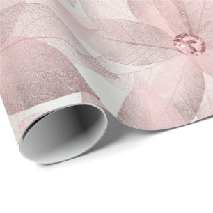 Papel De Presente Graduação Branca Floral Bridal Aniversário 16 Cinz