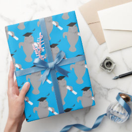 Papel De Presente Graduação de Manatee Animal Divertido