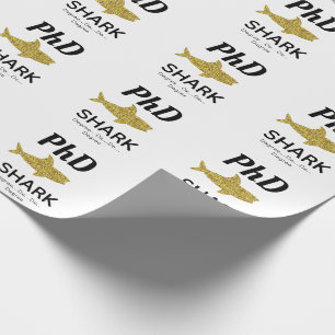 Papel De Presente Graduação de PhD de Tubarão Dourado