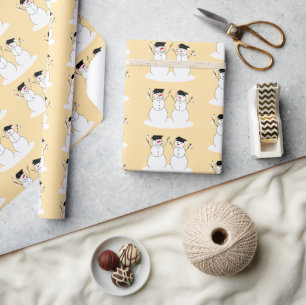 Papel De Presente Graduação de Snowmen