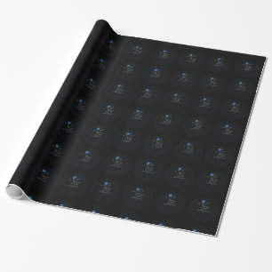 Papel De Presente Graduação - estrelas azuis em preto Inspiração