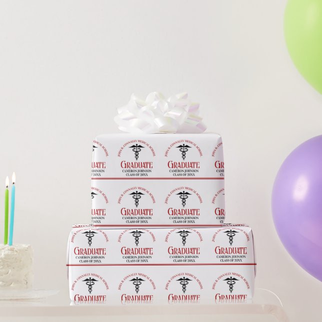 Papel De Presente Graduação Personalizada da Faculdade de Medicina V (Presentes para festas)