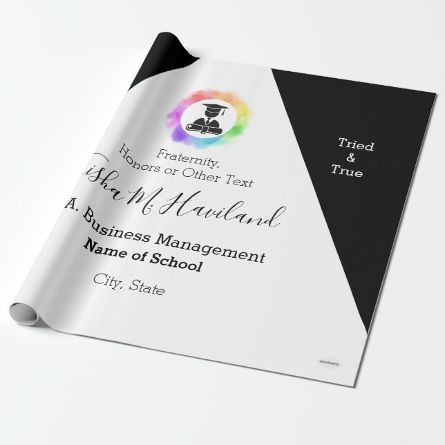 Papel De Presente Graduação Quebra de Presente Lilac e White HAMbyWG (Desenrolado)