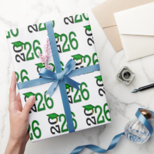 Papel De Presente Graduação Verde e Preto 2025