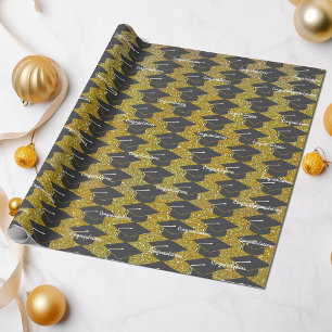 Papel De Presente Graduation Congratulations Cap Gold Glitter