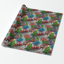 Papel De Presente Graffiti Christmas Wrapping Paper