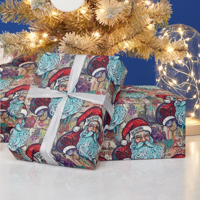 Papel De Presente Graffiti Santa Christmas Wrapping Paper (Feriados)