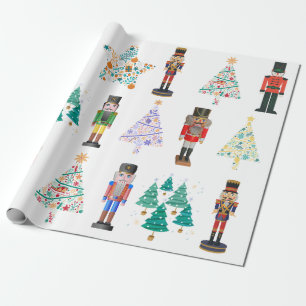 Papel De Presente Gráfico Adorabel ilustração nutcracker Natal