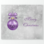 Papel De Presente Gráfico bonito Purple Shiny Christmas Bauble<br><div class="desc">Enfeites de natal bonito Roxos Brilhantes.</div>
