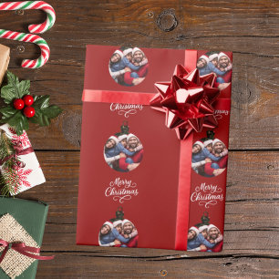 Papel De Presente Gráfico de diversão de fotos em branco vermelho Na