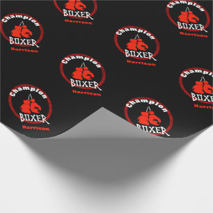 Papel De Presente Gráfico de Tema Esportivo de Boxing