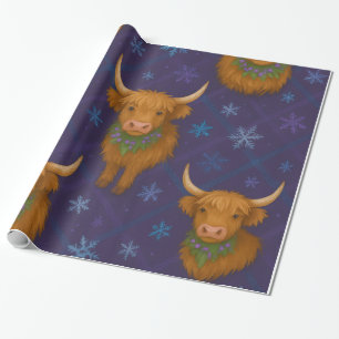 Papel De Presente Gráfico de Terras Altas da "YuleTide"