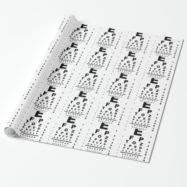 Papel De Presente Gráfico de Teste de Olho (Desenrolado)