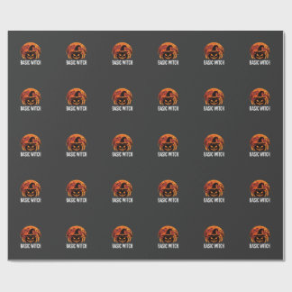 Papel De Presente Gráficos Básicos de Halloween Feiticeira Abóbora L