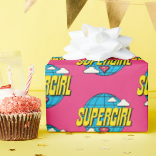 Papel De Presente Gráficos Pop Globais da Supergirl