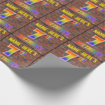 Grafite Arco-Íris Parece 7 ANIVERSÁRIO! Nome & per