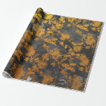 Papel De Presente Grafite Cinza Dourada Chic Floral Preto<br><div class="desc">revestimento chic chic florenceK design grungy</div>
