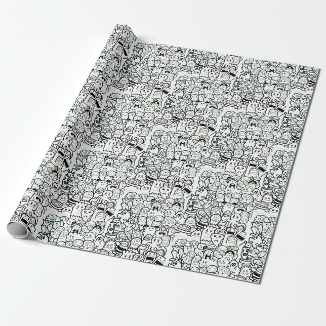 Papel De Presente GRAFITTI HELY MONSTER Wraptor Paper (Desenrolado)