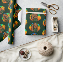 Papel De Presente Grande Aventura de Mochila de Pé Grande Engraçado
