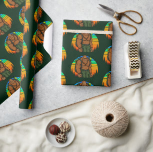 Papel De Presente Grande Aventura de Mochila de Pé Grande Engraçado 