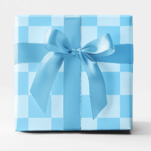 Papel De Presente Grande Azul Xadrez Bebê