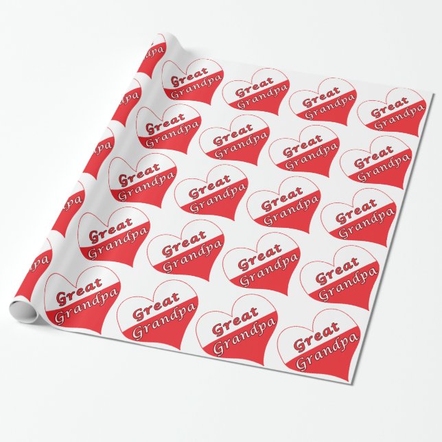Papel De Presente Grande coração do polonês do vovô (Desenrolado)