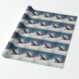 Papel De Presente Grande Dane natal neve inverno