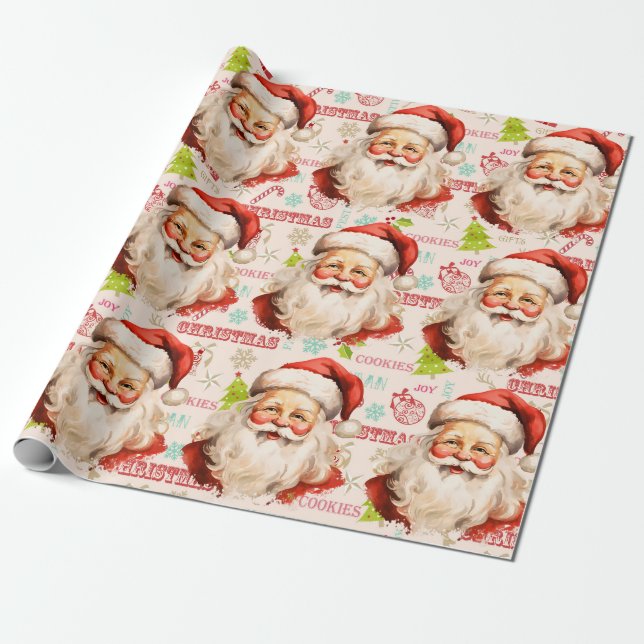 Papel De Presente Grande Escala de Natal do Papai Noel (Desenrolado)