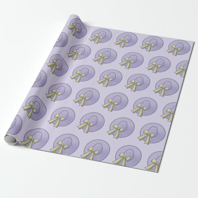 Papel De Presente Grande Hat Lilac Brimado (Desenrolado)