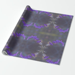 Papel De Presente Grande Jardim Floral Roxo