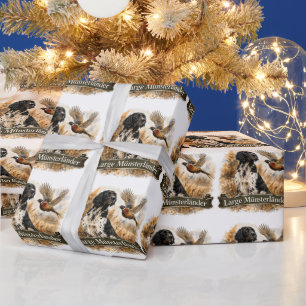 Papel De Presente Grande Münsterländer com Faisão